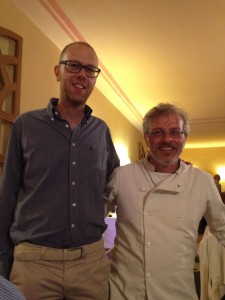 Francesco Sorelli responsabile comunicazione Ruffino e Leonardo Romanelli, chef della serata