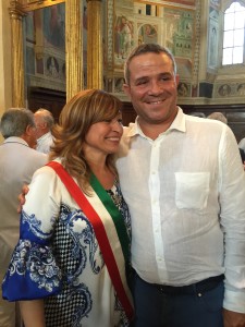 Marco Caprai con Donatella Tesei  sindaco di Montefalco