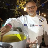 Festa a Vico 2015 con Claudio Sadler e la sua fregola sarda allo zafferano e finocchietto con ragù di gallinella di mare al peperoncino e aria di semi di finocchio